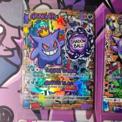 5 card Set Pokemon Gengar Graffiti Set ACG Custom Made FanArt Holo With Texture - Image 3