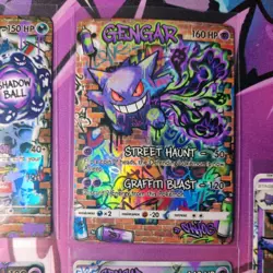 5 card Set Pokemon Gengar Graffiti Set ACG Custom Made FanArt Holo With Texture - Image 4