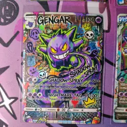 5 card Set Pokemon Gengar Graffiti Set ACG Custom Made FanArt Holo With Texture - Image 5