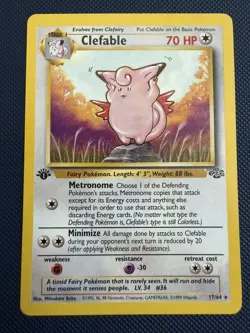 Pokemon Card - Clefable Jungle 1st Edition 17/64 Rare - Image 1