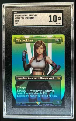 Tifa Lockhart Borderless Foil SGC 10 Graded Final Fantasy MTG - Image 1