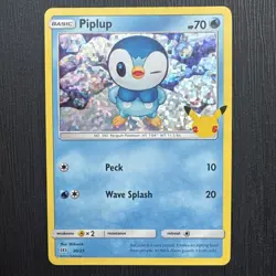 Piplup 20/25 - Holo - Pokemon 25th Anniversary - McDonalds Promo Card Mint / NM - Image 1
