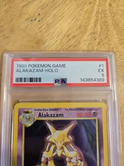 PSA 5 1999 Pokemon TCG Alakazam 1/102 Base Set Holo Rare Stage 2 Psychic English - Image 3
