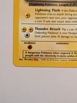 Pokemon TCG - Dark Jolteon 38/82 LP - Team Rocket (2000) Uncommon - Image 4