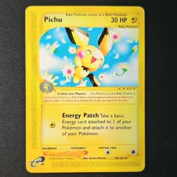 Pokemon Pichu 58/165 Expedition Base Set Rare Regular 30HP Basic English 2002 - Image 1