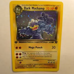 Pokemon TCG 1st Edition Dark Machamp 10/82 Team Rocket Holo 2000 - Image 1