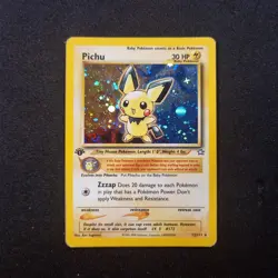 Pichu 12/111 1st Edition Neo Genesis Holo Rare w/SWIRL Pokemon TCG - NM - Image 1