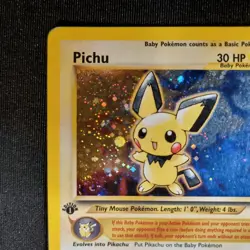 Pichu 12/111 1st Edition Neo Genesis Holo Rare w/SWIRL Pokemon TCG - NM - Image 3