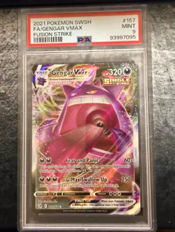 2021 Pokemon Gengar VMAX #157/264 PSA 9 Fusion Strike SWSH - Image 1