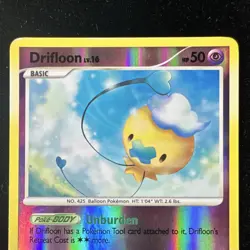 Pokemon Drifloon (Shiny) SH1 Stormfront Reverse Holo Rare English 2008 HP50 - Image 2