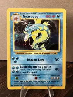 Pokemon Gyarados Base Set Holo Rare Unlimited 6/102 1999 100 HP English - Image 1