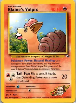Pokemon TCG Blaines Vulpix 65/132 Gym Heroes MP - Image 1