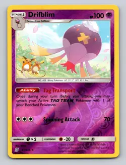Drifblim 81/236 Rare Unified Minds Pokemon Reverse Holo NM - Image 1