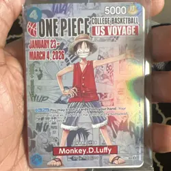 Bandai Namco One Piece CCG US Voyage Promo Holo Monkey D. Luffy Card - Image 3
