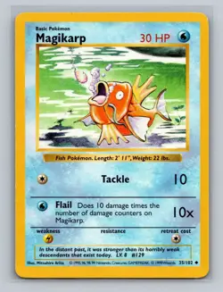 Magikarp Shadowless 35/102 Base Set ~ Pokemon Card LP - Image 3