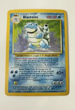 Pokemon TCG Blastoise 2/102 Base Set Unlimited Holo Rare Vintage 1999 WOTC - Image 1
