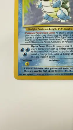 Pokemon TCG Blastoise 2/102 Base Set Unlimited Holo Rare Vintage 1999 WOTC - Image 3