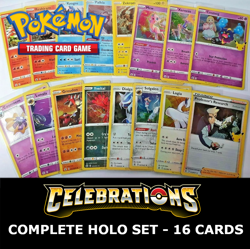 Pokemon TCG Celebrations - COMPLETE HOLO SET - All 16 Cards NM+ - Image 1