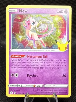 Pokemon TCG Mew 011/025 Holo 25th Anniversary Celebrations LP - Image 1