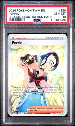 2024 Pokemon TWM EN-Twilight Masquerade Perrin #220 SIR PSA 10 - Image 1