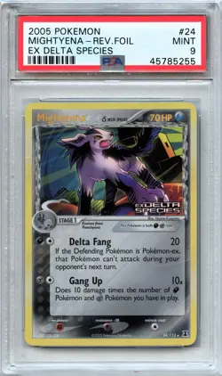 Pokemon PSA 9 Mint Mightyena Reverse Holo Rare - 24/113 Ex Delta Species - Image 1