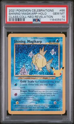 PSA 10 Shining Magikarp 66/64 Celebrations 25th Holo Pokemon Card - Gem Mint - Image 1
