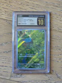 CGC 10 PRISTINE Pokemon Bulbasaur 166/165 Holo Art Rare Japanese 151 - Image 1