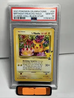 BIRTHDAY PIKACHU HOLO 2021 POKEMON CELEBRATIONS CLASSIC COLLECTION PSA 10 - Image 1