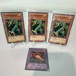 4 Card Lot Yu-Gi-Oh! TCG Thunder Dragon x3 and Twin Headed Thunder Set RP01-EN - Image 1