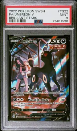 PSA 9 Umbreon V #TG22 Full Art - 2022 English Pokemon Brilliant Stars - Mint - Image 1