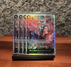 One Piece CCG The Azure Sea’s Seven OP14-091 MR. 2 SR Playset X4 Foil - Image 1