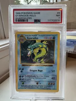 1999 Pokemon Base Set Shadowless Holo #6 PSA 7 Gyarados - Gorgeous Card! - Image 1