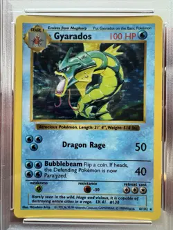 1999 Pokemon Base Set Shadowless Holo #6 PSA 7 Gyarados - Gorgeous Card! - Image 3