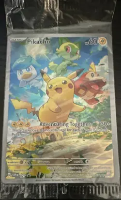 Pokemon Pikachu Promo Card Pack SVP 027 English 2023 Standard Size - Image 1