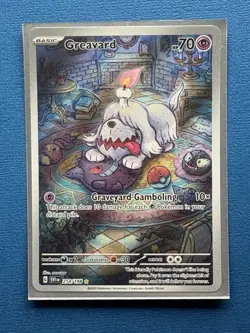 Pokemon TCG Greavard Scarlet & Violet Base Set Holo Card 214/198 Illustration - Image 1