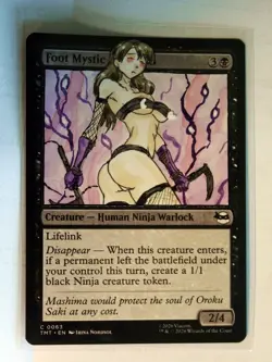 Foot Mystic Altered Art Hand Painted MTG Magic the Gathering Anime Girl - Image 1