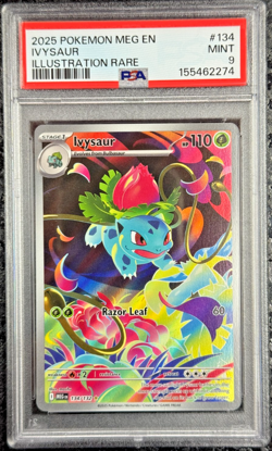 2025 POKEMON MEG EN IVYSAUR ILLUSTRATION RARE #134 💎 PSA 9 - Image 1