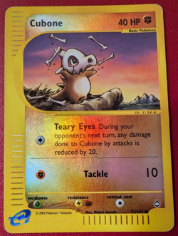 Cubone 72/147 Aquapolis Reverse Holo Pokemon Card Excellent Condition - Image 1