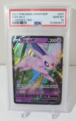 2022 Pokemon SWSH Black Star Promo #201 SWSH201 Espeon V Graded PSA 10 Gem Mint - Image 1