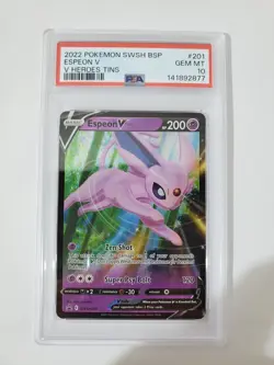 2022 Pokemon SWSH Black Star Promo #201 SWSH201 Espeon V Graded PSA 10 Gem Mint - Image 2