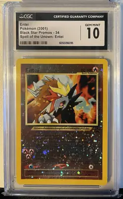 2001 Pokemon Black Star Promos - 34 Spell of the Unown: Entei CGC 10 - Image 1