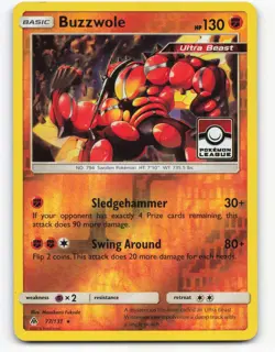 2018 Pokemon, Forbidden Light, #77/131 Buzzwole, Pokemon League Promo, Rev. Holo - Image 1