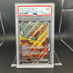 2025 Pokemon Destined Rivals Rocket’s Moltres #208 UPC Stamped EN Graded PSA 9 - Image 1