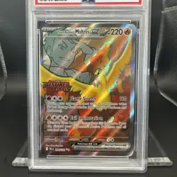 2025 Pokemon Destined Rivals Rocket’s Moltres #208 UPC Stamped EN Graded PSA 9 - Image 3