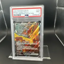 2025 Pokemon Destined Rivals Rocket’s Moltres #208 UPC Stamped EN Graded PSA 9 - Image 5