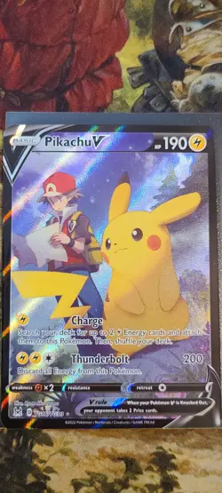 Pokemon Pikachu V Full Art Holo Ultra Rare TG16/TG30 Lost Origin Trainer Gallery - Image 1
