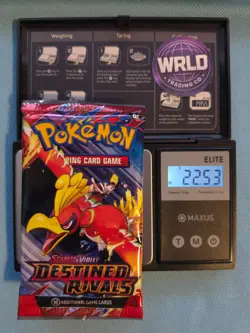 Weighed 22.53g Pokemon TCG Destined Rivals Booster Pack Sealed Heavy Weight - Image 1