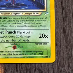 Light Ledian 24/105 Neo Destiny 1st Edition Rare MP Pokemon Card Vintage WOTC - Image 5