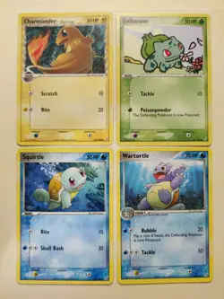 Pokemon Mix Lot Charmander/Bulbasaur/Squirtle/Wartortle 49,45,63,42/100 LP/HP - Image 1