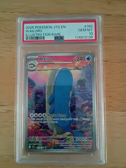 Pokemon TCG Wailord 162/159 Journey Together Illustration PSA 10 - Image 1